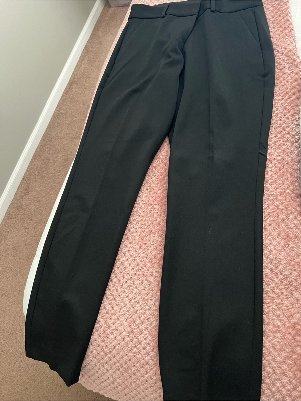 Women’s Black Dress Pants - Tailored Straight Fit Stretch Suit Pants